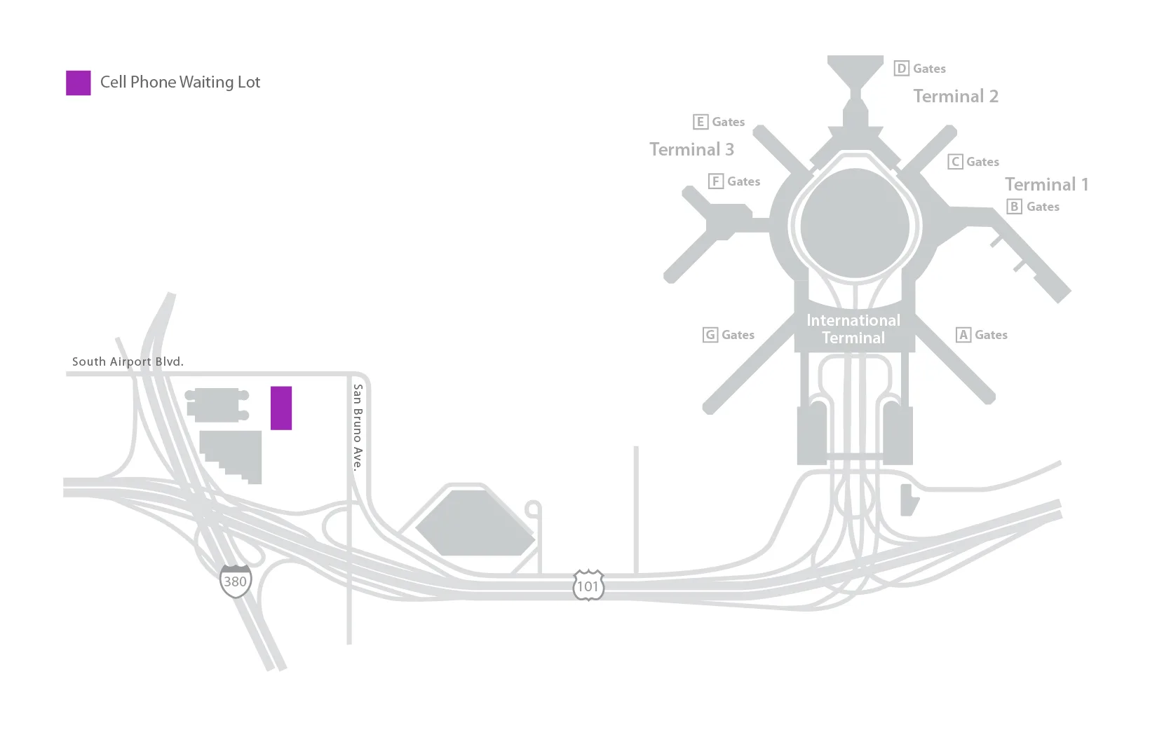 Cell Phone Waiting Lot map