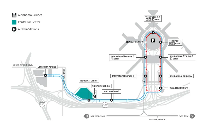 Waymo pick up and drop off at SFO